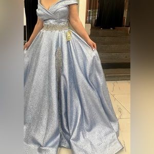 Blue Maxi Evening Gown